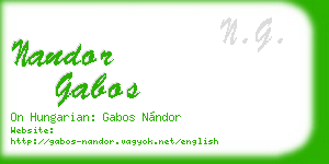 nandor gabos business card